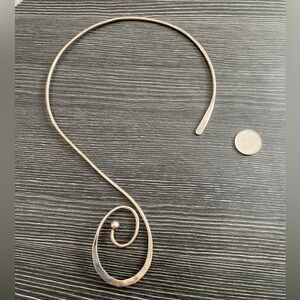 Modern Silver Spiral Statement Necklace